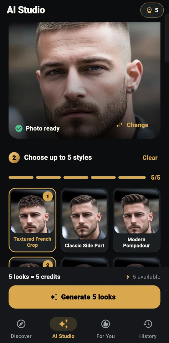 AI haircut try-on studio